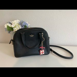 Kate Spade Black Leather Satchel Crossbody Bag